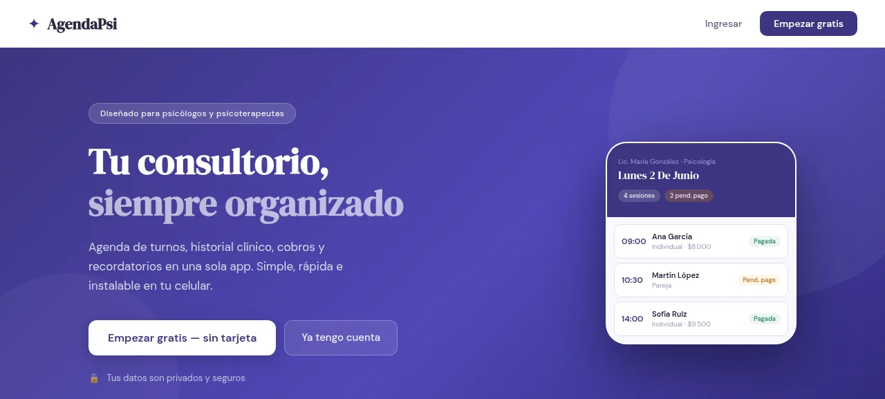 Agenda Psicología screenshot