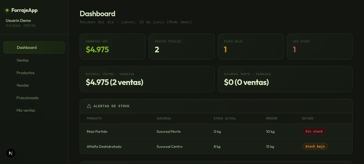 Forrajería screenshot