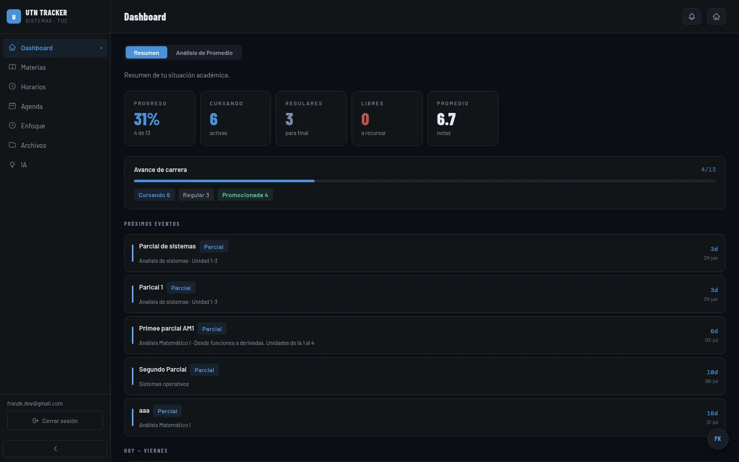 UTN Tracker screenshot